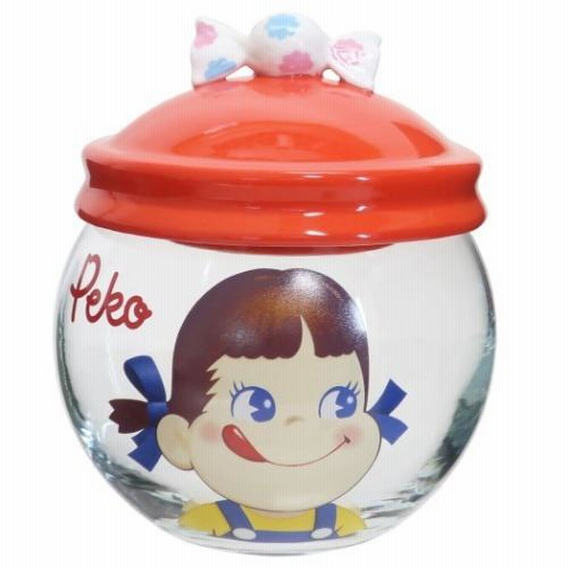 不二家のペコちゃん 保存容器 ガラス キャニスター サンアート 