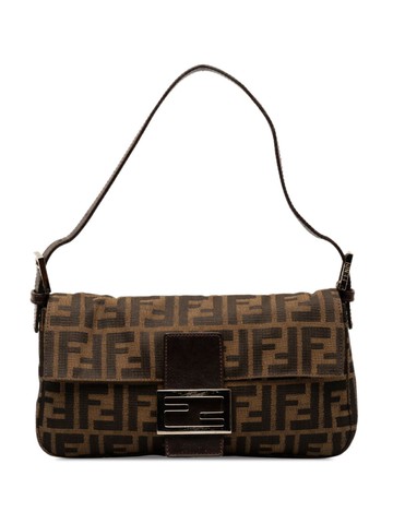 Fendi Pre-Owned - 2000-2010 Zucca Canvas uette shoulder bag - women - Canvas/Calf Leather - One Size - Brown