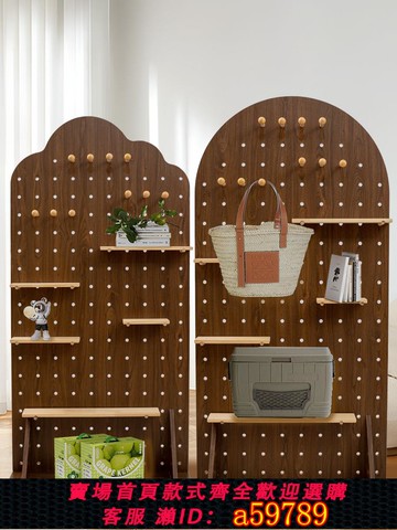 【台灣公司 可打統編】立式洞洞板置物架幼兒園健身瑜伽收納可移動架落地商用直播展示架