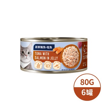 加好寶無穀貓罐-新鮮鮪魚＋鮭魚80G*6