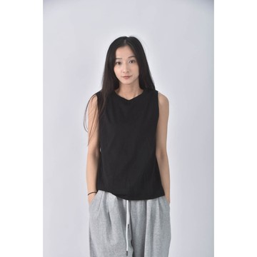 (S) lativ質感棉質純棉黑色上衣二手衣