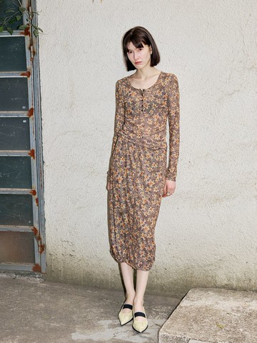 法式復古 / 雙層針織直筒半身裙