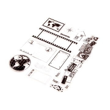 【CHL】透明印章圖章 透明印章 水晶印章 矽膠印章 硅膠印章 裝飾印章 手帳印章  英文祝福語 地球系列 生日派對