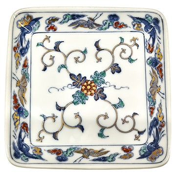 染錦雲鶴皿  5吋(12 x 1.5cm)  XL10042-29  1個  染錦雲鶴