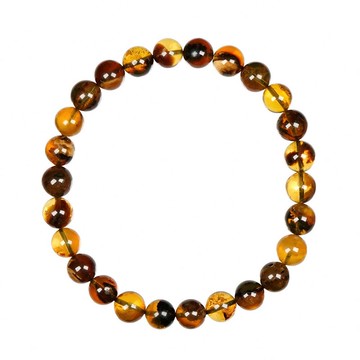 【正佳珠寶】蜜蠟琥珀 高品溶洞植物藍珀 6.8-7.3mm 溶洞植物藍珀