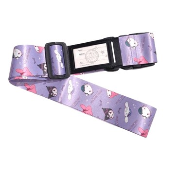 asdfkitty*紫色 三麗鷗家族 行李箱綁帶 束帶 行李帶-KITTY 美樂蒂 大耳狗 庫洛米-日本正版商品