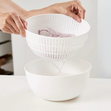 日本 like-it 日製深型洗米瀝水盆2件組-多色可選 - 灰