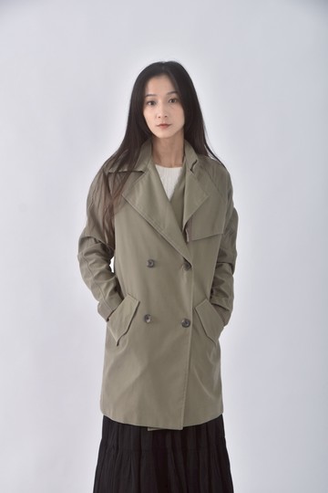 (M) 質感磨毛設計綠色外套