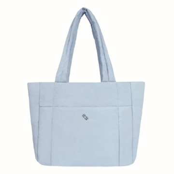 Puffer Shopper  - 緞光托特雲朵包 緞面冰川藍