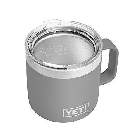 YETI Rambler 14 oz Mug, Stainless Steel, Vacuum Insulated with Standard Lid, Charcoal（並行輸入品）