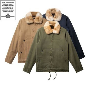 OKONKWO︱新款海軍N-1夾克航母N1甲板服DECK JACKET純色兔毛毛領