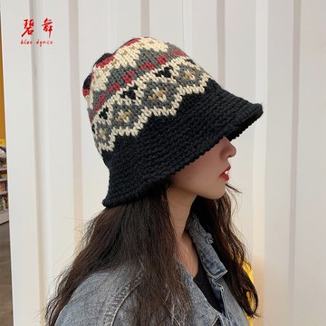 網紅漁夫帽女秋冬韓版顯臉小百搭水桶盆帽潮遮陽素顏復古針織帽子