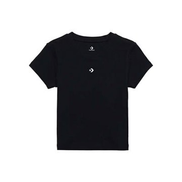 Converse Sorona Jersey Tee 女款 黑色 基本款 螺紋 合身 休閒 短袖 WCH663-023