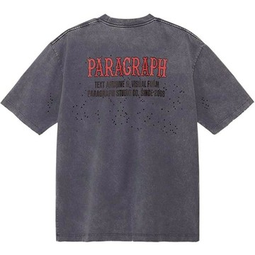 【PARAGRAPH】26SS NO.060 RAW DAMAGE TEE 做舊破壞 短T (水洗深藍色)