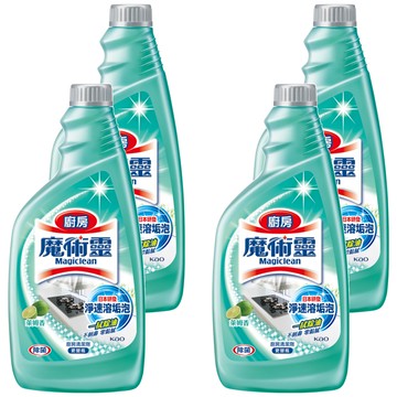 Kao 花王 Magiclean 魔術靈 廚房清潔劑 萊姆香 更替瓶 一拭除油 快速溶解泡沫  500ml  4瓶