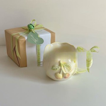 博主款手作不規則清新可愛櫻桃藝術小眾馬克杯陶瓷杯酷酷默認項無