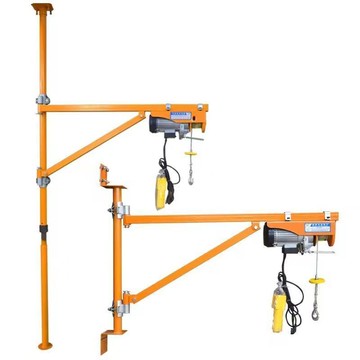 【含稅/免運】 家用墻壁吊機微型裝修升降提升機小型支架電動葫蘆旋轉立柱