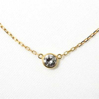 ダイヤモンド ネックレス K18 一粒 0.2ct 鑑定書付 0.205ct Dカラー