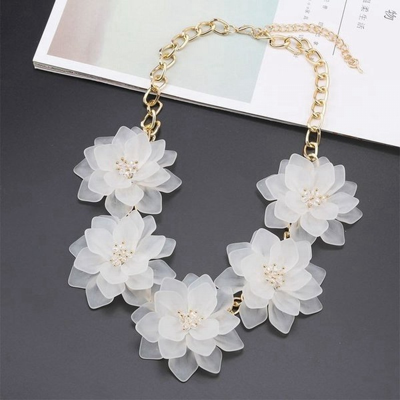 レディースネックレス ネックレス フラワーモチーフ レディース アクセサリー アクセ 花 フラワー 透け感 シースルー 繊細 Big ビッグ 大きめ 通販 Lineポイント最大0 5 Get Lineショッピング