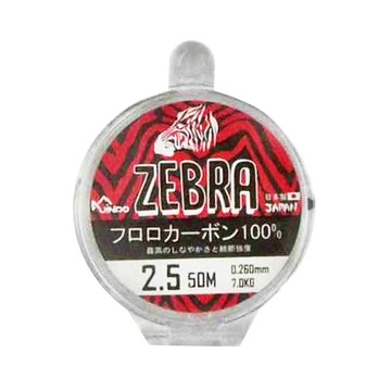 JiNDO Lure ZEBRA 斑馬 碳纖線 隱形線 前導線 母線 路亞 釣魚線 2.5號  0.26mm x 50m  透明色  1捲