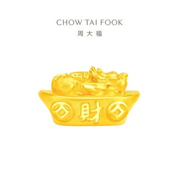 周大福 招財貔貅元寶黃金路路通串珠