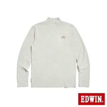 EDWIN 男裝 WILDFIRE高領長袖T恤-銀灰色