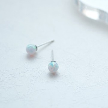 單顆 蛋白石 耳環 925銀
