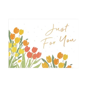 德德小品集 萬用卡 手繪插畫燙金設計  花意 白色  1組