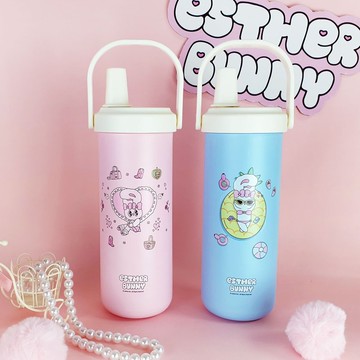 【Esther Bunny艾絲樂小兔】不鏽鋼手提吸管杯 水杯 保溫杯