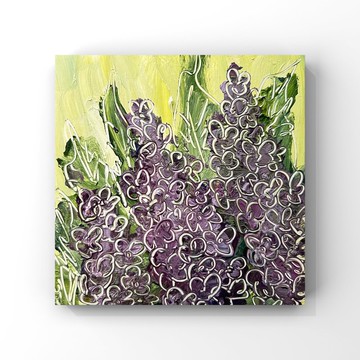 丁香花藝術丁香原創油畫小花卉藝術品印象派