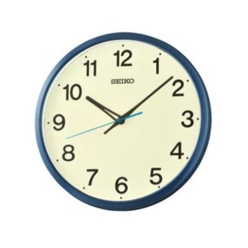 SEIKO 日本精工 時鐘 標準型掛鐘(QHA019L)藍框-30.5cm