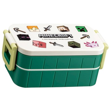 Skater 雙層便當盒 抗菌加工Ag+ 內附筷子 17.6 x 9.3 x 8cm 600ml  我的世界 創世神 Minecraft 麥塊  1個