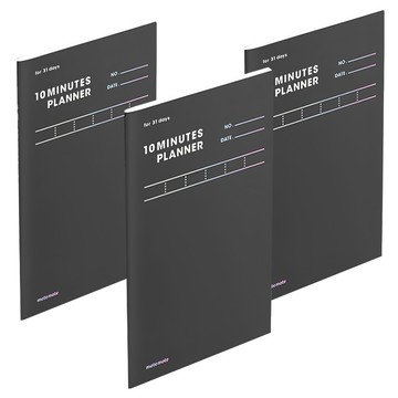 motemote 31天10分鐘讀書法計畫本  3本  黑色