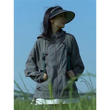 UPF50+錦綸原紗輕薄透氣涼感大碼夏季防曬衣寬松戶外防曬服女外套