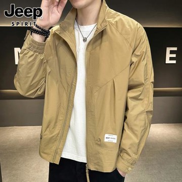 JEEP SPIRIT工裝夾克男士春秋季寬松休閑上衣立領飛行員外套男裝