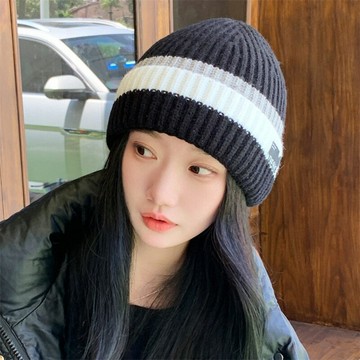 【巴黎精品】現貨+預購 針織帽毛帽-秋冬拼色錐形包頭女帽子5色a1dk28