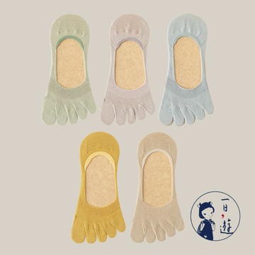 【NicoFun愛定做】1雙 最可愛 五趾襪 淺色 白色襪子 船襪 透氣襪 高跟鞋 五指襪 樂福鞋(23-25.5棉襪)
