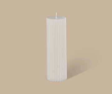 寬柱蠟燭一件組 白色