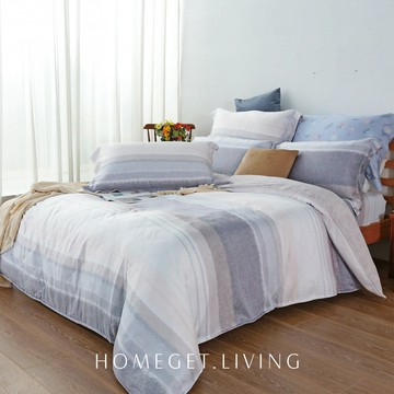 60支天絲萊賽爾LF纖維 / 兩用被床包枕套組 / 灰色海岸線