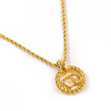 【日本直寄．中古美品】Christian Dior 克裡斯汀‧迪奧 項鍊 CD Logo 古董 GP 金色