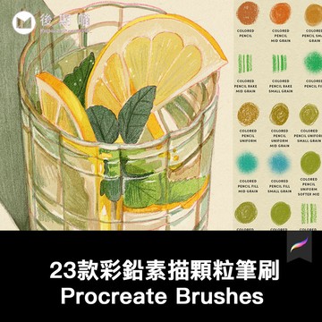Procreate筆刷 23支素描彩鉛畫顆粒紋理鉛筆粗糙草圖手繪ipad畫筆