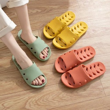 日本進口MU浴室拖鞋女夏季新款洗澡鏤空漏水eva防滑家用室內