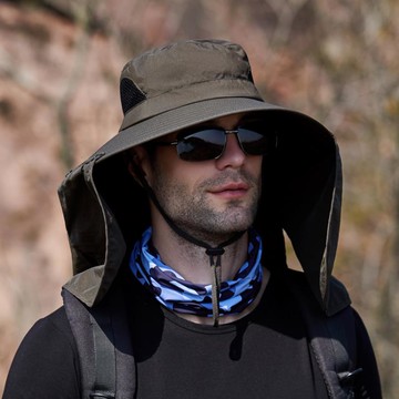 遮陽帽 防曬帽男士夏季釣魚帽戶外登山防紫外線漁夫帽太陽帽夏天遮陽帽子 全館免運