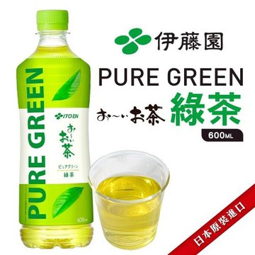 伊藤園-PURE綠茶 24入/箱(600ml/罐)_日本原裝 無糖茶