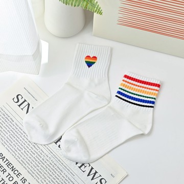 1/2少女襪-彩虹2入-多組合任選