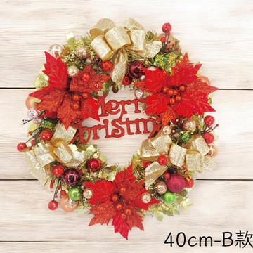 40CM雷射絲聖誕花圈 32988-B