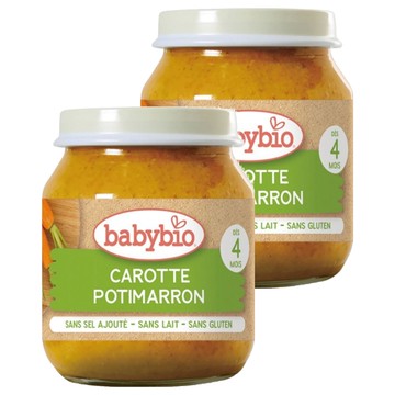 babybio 生機蔬菜泥  南瓜 + 紅蘿蔔  2罐  130g