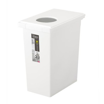 TONBO UNEED系列圓孔雙用型防臭垃圾桶 33L白色