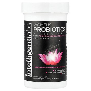 Intelligent Labs, 女性益生菌和益生元，含低聚果糖，60 粒素食膠囊