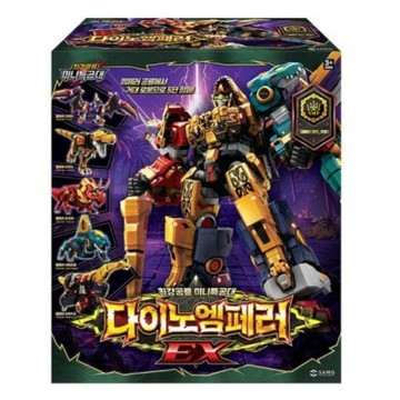 🎉現貨🎉可超取🇰🇷韓國境內版 迷你特工隊 最強恐龍 恐龍帝王超龍帝至尊EX 中型五合一 暴龍三角龍翼手龍 合體變形機器人